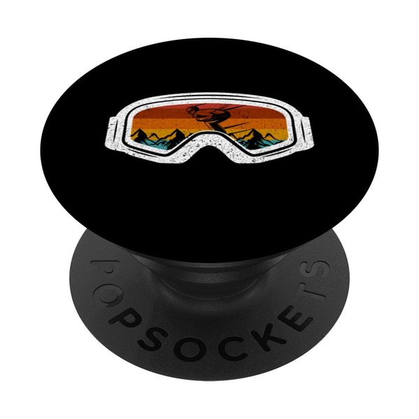 Retro Winter Ski Goggles Snowboard PopSockets Adhesive PopGrip