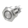 sourcing map Latching Metal Push Button Switch 22mm Mounting Dia DPDT 2NO 2NC 24V Blue LED Light