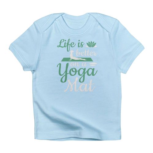 CafePress Meditation Life is Better On The Yoga Mat T Shirt Short Sleeve Baby Graphic T-Shirt Sky Blue