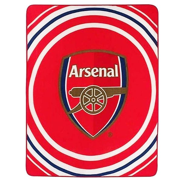 Official Arsenal FC Football Crest Fleece Blanket Throw (100% Polyester & 125cm x 150cm) Multi