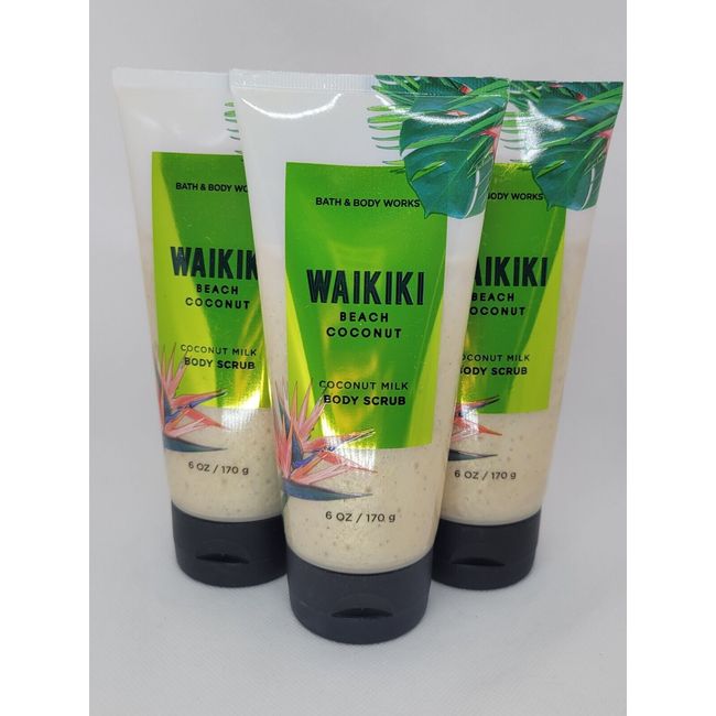 Bath & Body Works Waikiki Beach Coconut Coconut Milk  Body Scrub x3