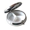Paw Print Round Silver Three Section Pocket Purse Travel Pill Box Case