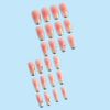 24 clear trapezoidal long nail tips with gold leaf