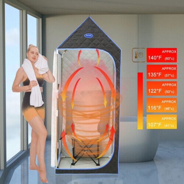 2024 77" Full Roof Far Infrared Saunas Tent Personal Home Spa Detox Therpa 1020W