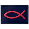 Jesus Fish Ixis Embroidered Velcro Patch, Red and Black