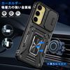 Galaxy S24 Case with Ring, Sliding Camera Protector, Shock Absorption, Protective Case, PC Stand Function, Compatible with Car Holder, US Military MIL Standards, Metal Ring, Scratch-Resistant,
