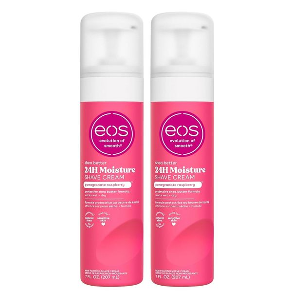 2 Pack  eos Shea Better woman Shaving Cream- Pomegranate Raspberry, 7 Oz.