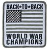 BACK TO BACK WORLD WAR CHAMPIONS US FLAG ARMY SWAT TACTICAL HOOK MORALE PATCH