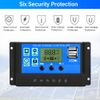 Cxztcl PWM Solar Charge Controller 20A Solar Panel Controller 12V/24V Auto Adjustable LCD Display Solar Panel Battery Regulator with USB Port