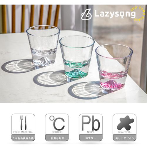 Lazysong Fuji Glass Whiskey Glass Rock Glass Brandy Glass Mt. Fuji Tumbler Glass Glass Father's Day Clear Dream 256ml