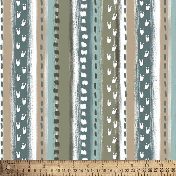 Going Dino Stripe Flannel Fabric by The Yard