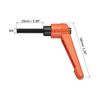 sourcing map M5 x 25mm Handle Adjustable Clamping Lever Thread Push Button Ratchet Male Threaded Stud Knobs Locking Rotating Screw Handles Quick Release Bolt Orange 2pcs