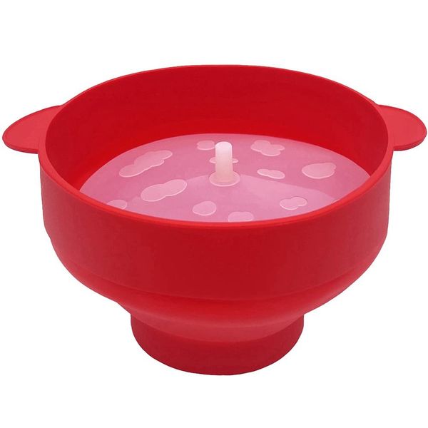 Poggapp 1 Piece Silicone Popcorn Maker Popcorn Bowls Popcorn Container with Lids