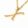 Rubby Stainless X Initial Chain with Pendant Pink Gold