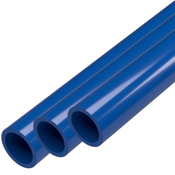 3/4 Sch 40 Furniture Grade PVC Pipe, 40"L, Blue (3-PK), FORMUFIT-Made in US