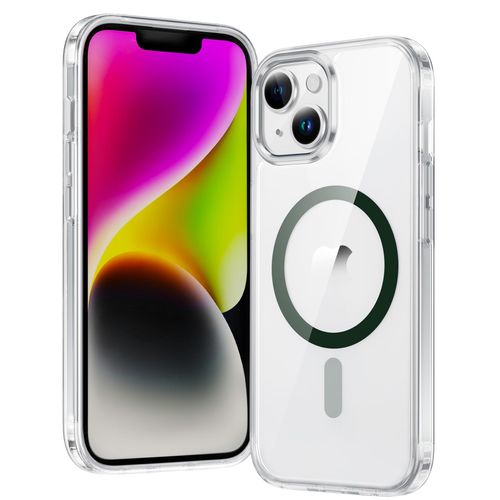 FNTCASE for iPhone 14 Plus Case Clear Phone Case Protective Cover for iPhone 14plus | Magnetic, Shockproof, Military Grade, Drop Protection, Anti-Yellowing, Anti-Slip, Slim, Thin, Lightweight, Green