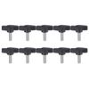sourcing map 10pcs Tee Wing Knobs Thumb Screws M5 x 14mm Standard Male Thread Plastic T/Z Knobs Adjustable Handles Hand Clamping Thumbscrew, Black