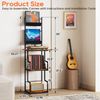 TJ.MOREE Record Player Stand with Vinyl Storage, Tall Record Player Table wit...