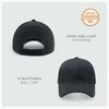 2-Pack Classic Structured Baseball Cap Adjustable Snapback Multipack Ball Caps for Custom Embroidery Running Workouts Outdoor (Black, 2)