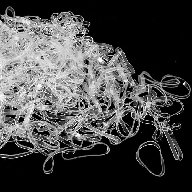 300 Pcs Clear Elastic Hair Bands, Small Hair Bands Clear Hair Bands, Elastic Hair Ties for Hair Braiding, Wedding Hairstyle