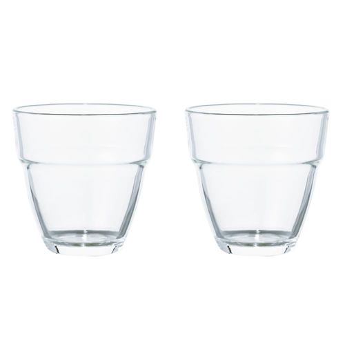 HARIO HSG-1624 Heat Resistant Stacking Glasses, Set of 2, 9.2 fl oz (260 ml) Heat-resistant Glass, Stackable, Microwave and Dishwasher Safe, Tea Cup, Made in Japan