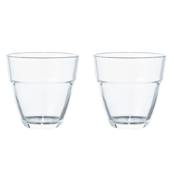 HARIO HSG-1624 Heat Resistant Stacking Glasses, Set of 2, 9.2 fl oz (260 ml) Heat-resistant Glass, Stackable, Microwave and Dishwasher Safe, Tea Cup, Made in Japan