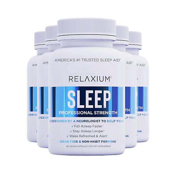 5-Pack Relaxium Sleep Natural Dietary Supplement for Better Sleep (300 Capsules)