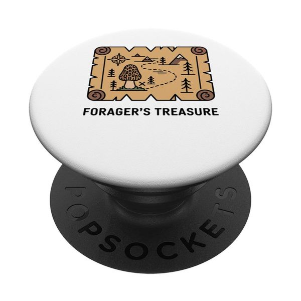 Morel Mushroom Treasure Map Forager’s Guide PopSockets Adhesive PopGrip