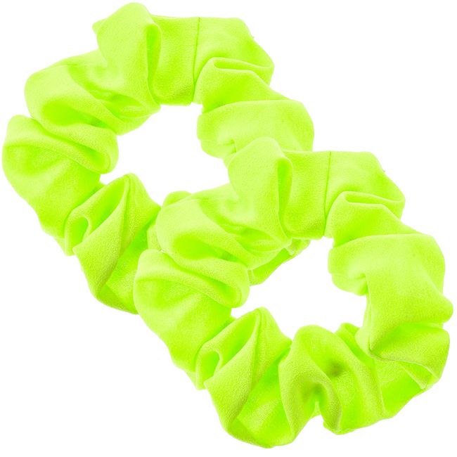 Lusofie 2Pcs Yellow Scrunchie Solid Colors Hair Ties Elastics Yellow Scrunchy Hair Scrunchies Hair Accessories for Women and Girls