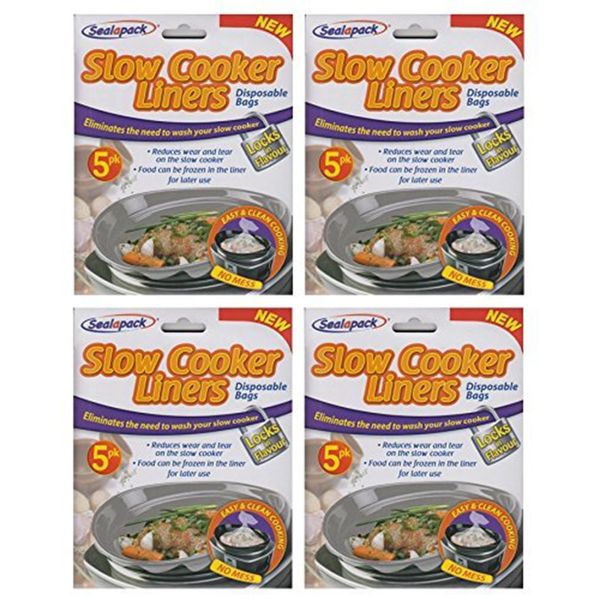 20 Sealapack Slow Cooker Liners Cooking Bags 4 x 5 Pack For Round & Oval Cookers