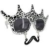 Pohotobooth Props Ltd Leopard Print Crown Fun Sunglasses With Moustache