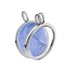 Quiges Silver Plated Copper Interchangeable Coin Holder Pendant 33mm Large with Crystal Ring