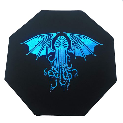 Fantasydice-Cthulhu Tome-Blue- Dice Tray - 8" Octagon with Lid and Dice Staging Area- Holds 5 Sets(7 Dice Set/Standard) for All Tabletop RPGs Like D&D, Call of Cthulhu, Shadowrun.