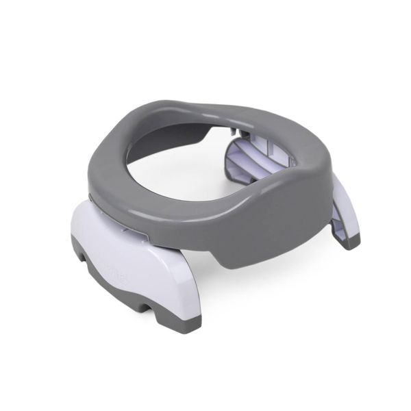 Potette Plus 2-in-1 Compact Universal Potty and Toilet Training Seat | Award-Winning Potty Training Essential for Toddlers | Grey/White