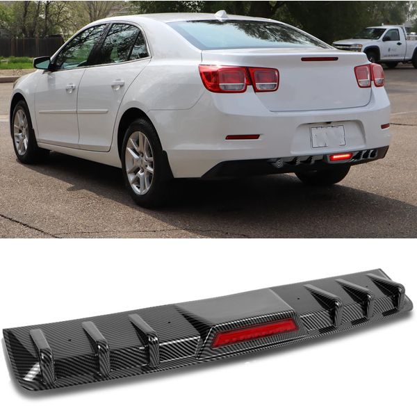 Rear Bumper Diffuser Spoiler Lip LED Brake Light For Chevrolet Malibu 2013-2015