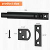 KOVOSCH Solid Brass Surface Bolt 4 Inch, Heavy Duty Concealed Slide Surface Door Bolt, Black