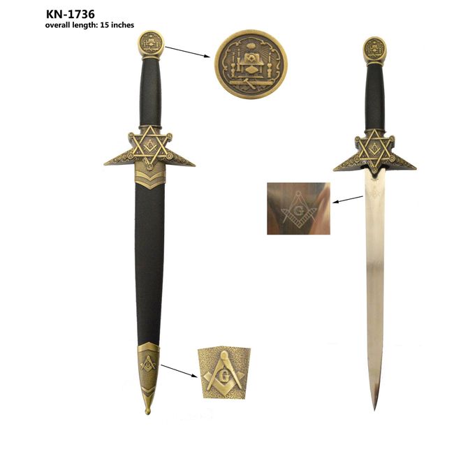 SplendidGifts KN-1736 Masonic Dagger