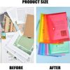 HiFEN® Plastic Wallets - 12 Pack A4 Plastic Popper Wallets Assorted Colours Document Folder with Button Lightweight Transparent Folders with Snap Closure