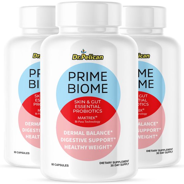 Prime Biome- Digestive Support- 3 Bottles- 180 Capsules