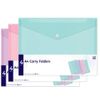 JMS we create smile - 18Pcs Pastel Colours A4, A5 Plastic Wallets Folders Document Files Folder Popper Wallets with Button