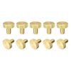 sourcing map Knurled Thumb Screws, M5x8mm Flat Brass Bolts Grip Knobs Fasteners for PC, Electronic, Mechanical 10Pcs