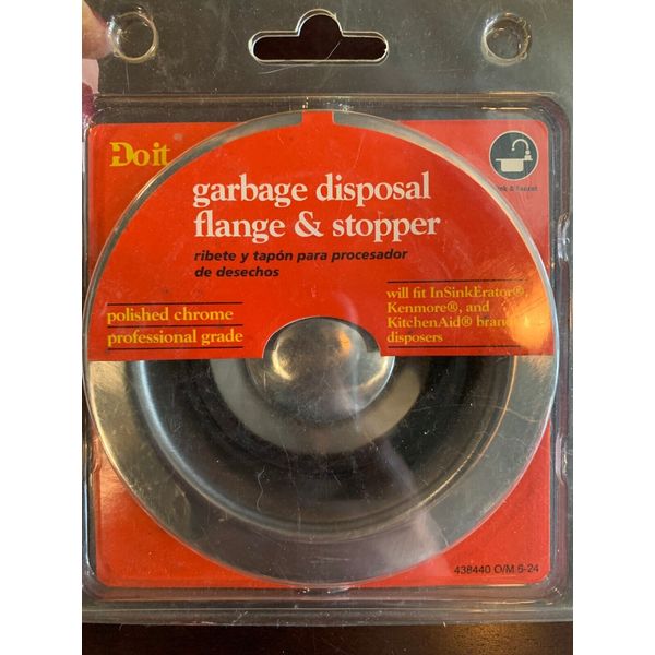 GARBAGE DISPOSAL FLANGE/STOPPER polished chrome fit InSinkErator/Kenmore/ 438440