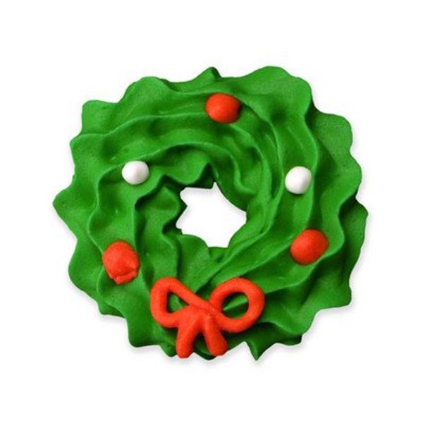 Item#44536 - Wreath With Bow Royal Icing Cake/Cupcake Decorations 12 Ct