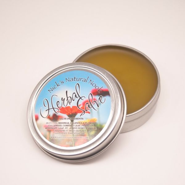 Herbal Healing Salve CALENDULA PLANTAIN CHICKWEED 2 oz. 