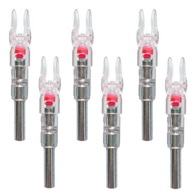 6PCS S Led Lighted Nocks for Arrows with .244"/6.2mm Inside Diameter,Screwdriver Included (Red)