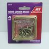 ACE Inside Corner Brace Bright Brass 4 Pack  2" x 5/8"    #5290176