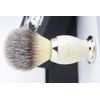 Synthetic Hair Shaving Brush Ivory & Silver Handle with Classical Box Presant