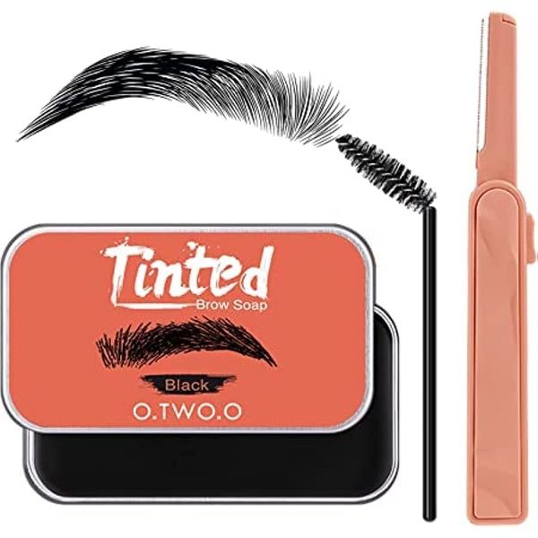 O.TWO.O Tinted Brow Styling Soap Long Lasting Waterproof (Black)
