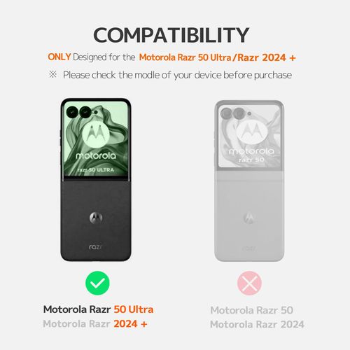 NINKI Compatible for Motorola Razr 2024 Plus Case with Hinge Protection,Case with Built-in Screen Protection Shockproof Anti-Fall Wireless Charging Support Ultra Thin for Moto Razr 50 Ultra Red