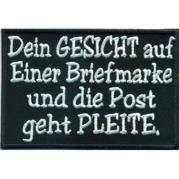Gesicht auf Einer Briefmarke, Post geht Pleite, Biker Punk Rockabilly Aufnäher Patch